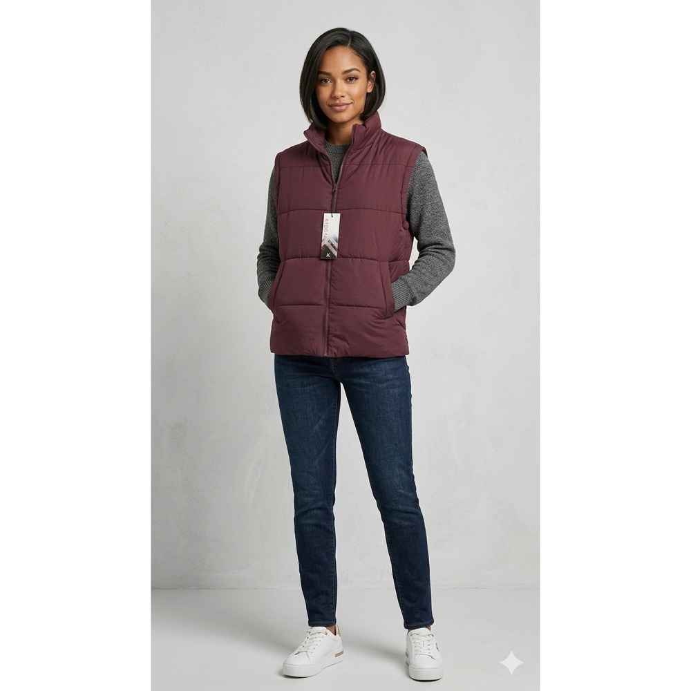 Kyodan Womens Puffer Vest Warm BitterChocolate Size Medium NWT